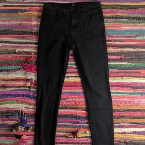 High waist black skinny jeans